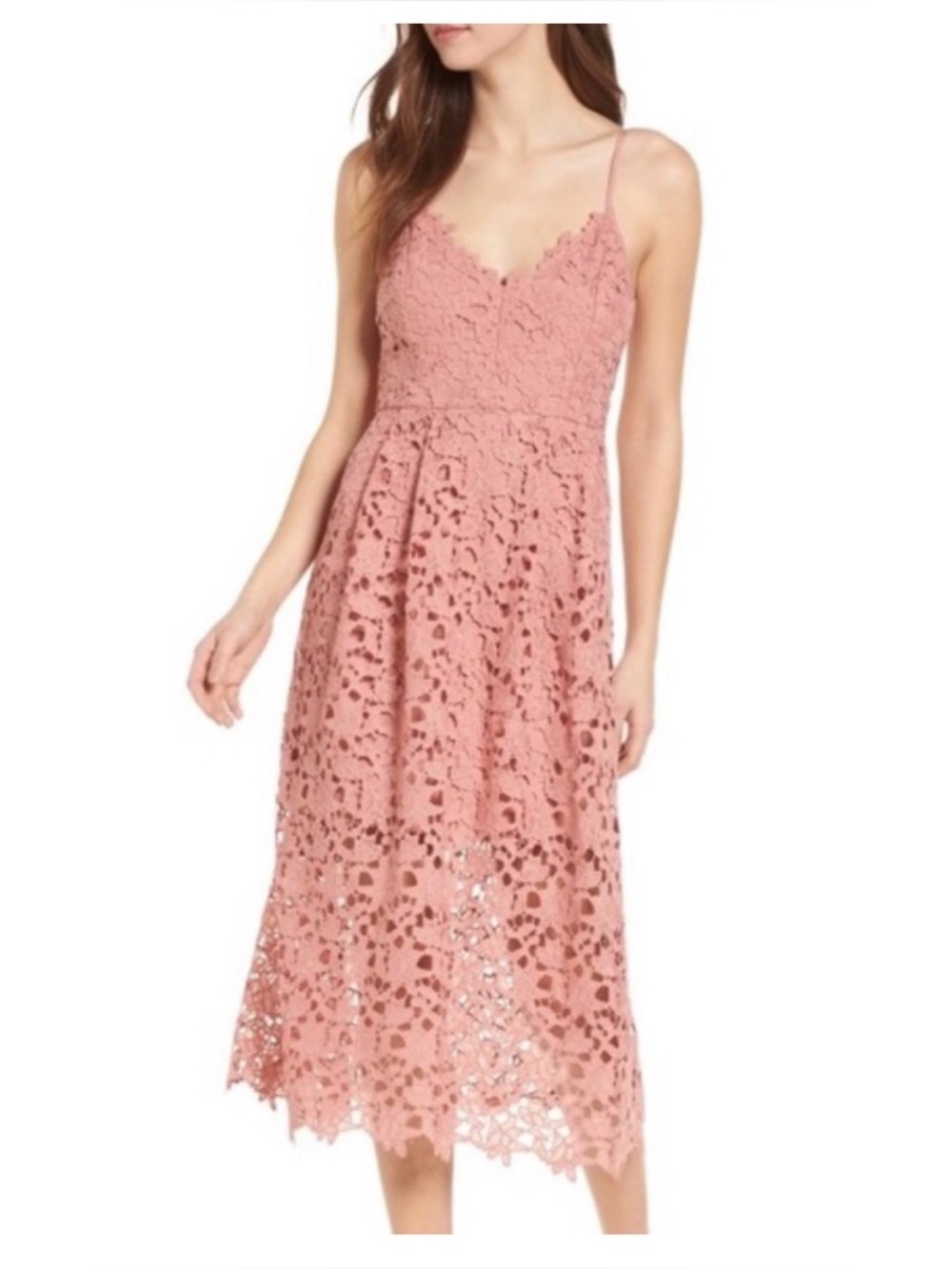 Astr The Label Lace Midi Dress